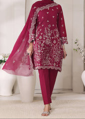 MAROON MAJESTY – EMBROIDERED CHIKANKARI LAWN UNSTITCHED 3PC SUIT.