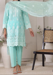 SEAFOAM ELEGANCE – EMBROIDERED CHIKANKARI LAWN UNSTITCHED 3PC SUIT.