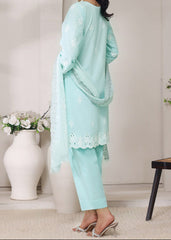SEAFOAM ELEGANCE – EMBROIDERED CHIKANKARI LAWN UNSTITCHED 3PC SUIT.
