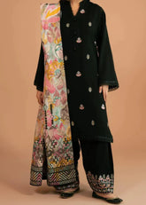 Grace W746-Embroidered 3pc Marina Dress With Printed Shawl.