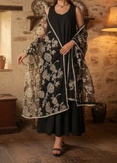 Grace W502-Embroidered 3pc marina dress with Embroidered Organza Dupatta.