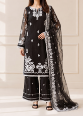 Grace S782-Embroidered 3pc organza dress with Embroidered organza duppata.