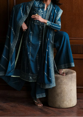 Grace W859-Embroidered 3pc Marina Dress With Embroidered Marina Shawl.