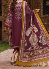 Grace W797-Embroidered 3pc Marina Dress With Printed Shawl.