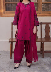 Grace Z-(S1360)- Stitched Embroidered Sequence 3pc Lawn Dress With Embroidered Sequence Chiffon Dupatta.