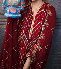 Sola-Singhar- Embroidered Chiffon Unstitched 3Pc Suit