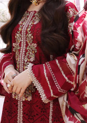 Grace S671 -Shifli Embroidered 3pc lawn dress with Digital Printed silk dupatta.