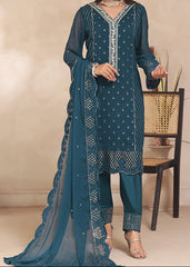MOONLIT OCEAN – Embroidered Chiffon Unstitched 3PC Suit.