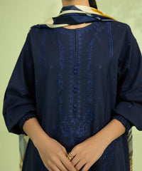 Grace S494-Embroidered 3pc lawn dress with printed silk dupatta.