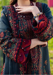 Grace S1314-Embroidered 3pc Lawn Dress With Embroidered Chiffon Dupatta.