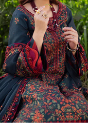 Grace S1314-Embroidered 3pc Lawn Dress With Embroidered Chiffon Dupatta.