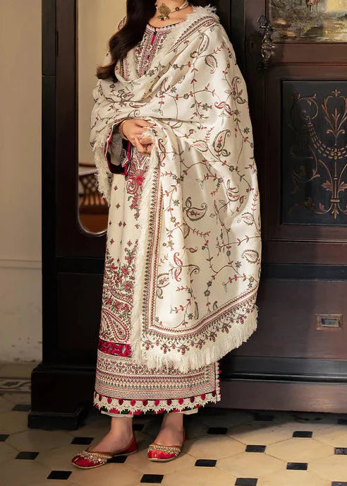 Grace W801-Embroidered 3pc Marina Dress With Embroidered Marina Shawl.