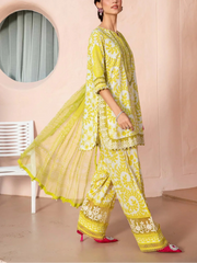 Grace S1102-Printed & Embroidered 3pc Lawn dress with Printed Chiffon Dupatta.