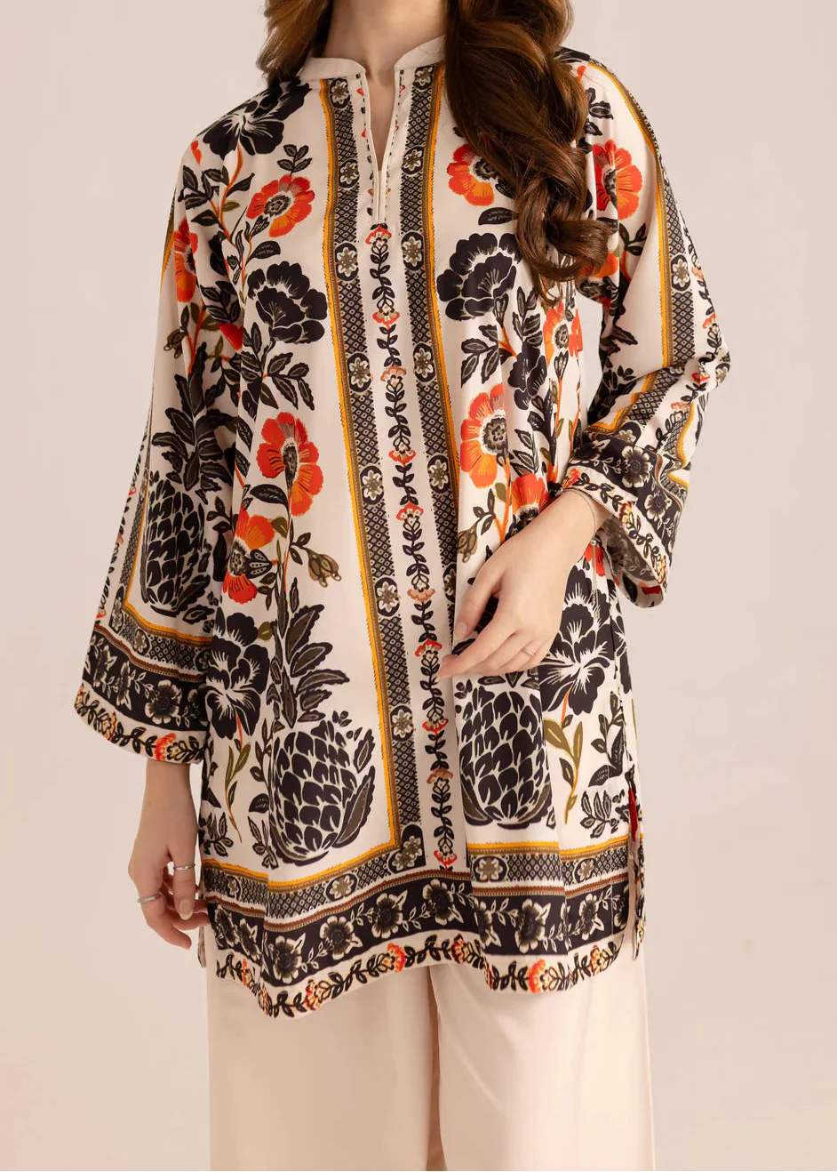 Grace W966- Digital Printed 2pc Karandi Dress.