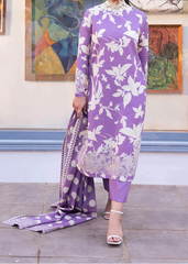 Grace W812 - Digital Printed 3pc Karandi Dress With Digital Printed Karandi Shawl.