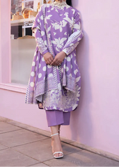 Grace W812 - Digital Printed 3pc Karandi Dress With Digital Printed Karandi Shawl.