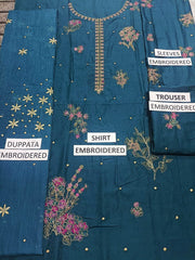 Grace S867-Embroidered 3pc Lawn Dress with Embroidered Munar Dupatta.