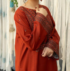 Grace Z(S1169)- Stitched Embroidered 3pc Lawn dress with Printed Munar Dupatta.