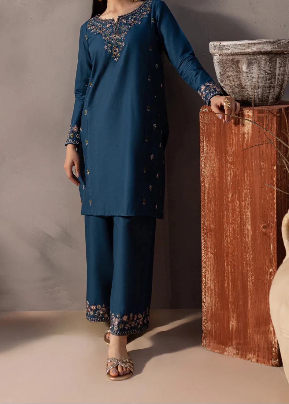 Grace W733 - Embroidered 2PC Marina Dress