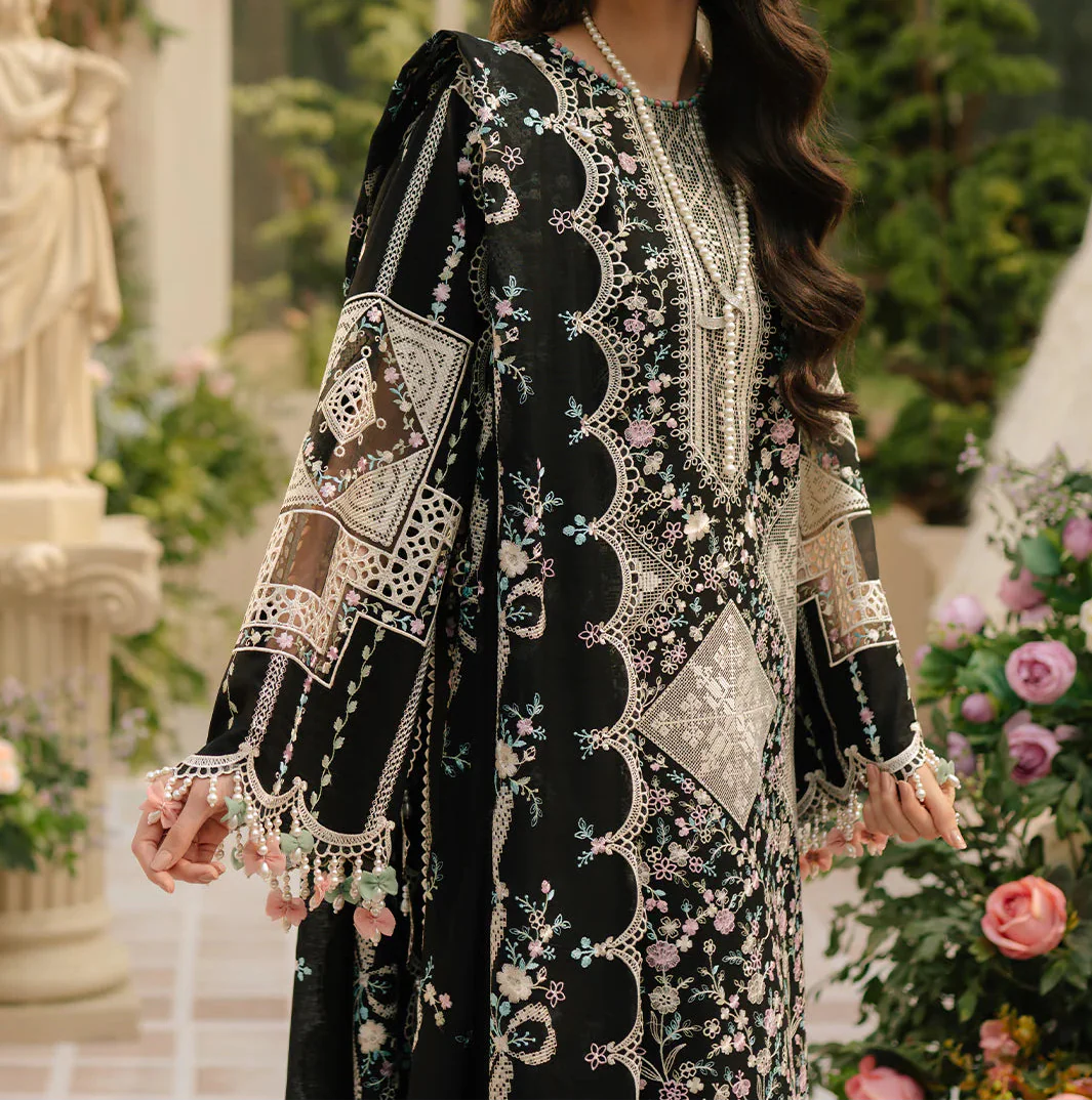 Grace S1373 - Embroidered 3pc Lawn Dress With Embroidered Chiffon Dupatta.
