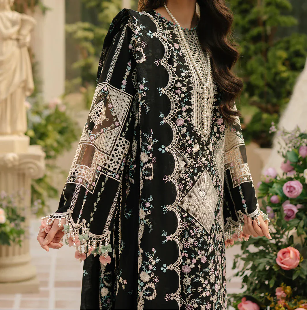 Grace Z-(S1373) - Stitched Embroidered 3pc Lawn Dress With Embroidered Chiffon Dupatta.