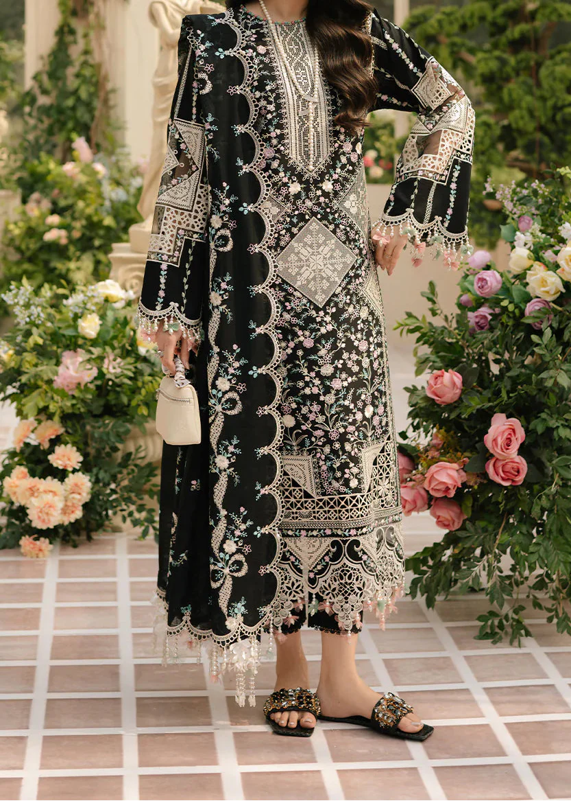 Grace S1373 - Embroidered 3pc Lawn Dress With Embroidered Chiffon Dupatta.