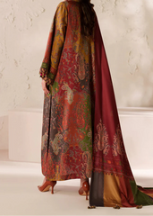 Grace W847 - Digital Printed 3pc Karandi Dress With Digital Printed Karandi Shawl.