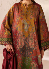 Grace W847 - Digital Printed 3pc Karandi Dress With Digital Printed Karandi Shawl.