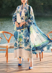 Grace S1100-Printed & Embroidered 3pc Lawn dress with Printed Chiffon Dupatta.