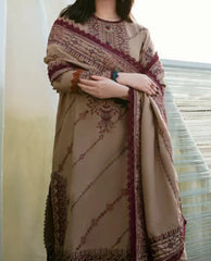 Grace W756 - Embroidered 3pc Marina Dress With Embroidered Marina Shawl.
