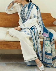 Grace S1265-Embroidered 3pc Lawn Dress With Printed Munar Dupatta.