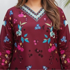 Grace W948- Digital Printed 2pc Karandi Dress.