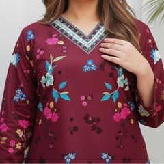 Grace W948- Digital Printed 2pc Karandi Dress.