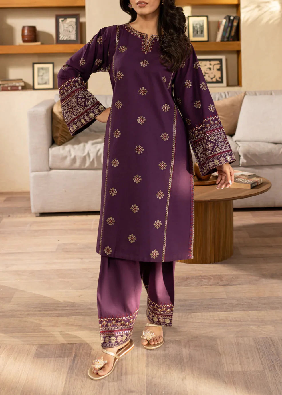 Grace S1276-Embroidered 2pc Lawn Dress