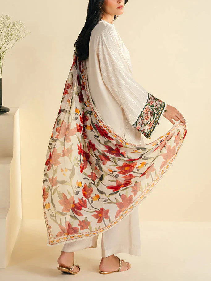 Grace S1155-Embroidered 3pc Lawn Dress With Printed Munar Dupatta.