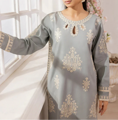 Grace S1274-Embroidered 3pc Lawn Dress With Printed Munar Dupatta.