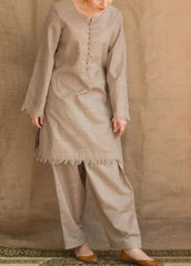Grace Z-(W623)- Stitched Embroidered 3pc Marina Dress With Printed Shawl.