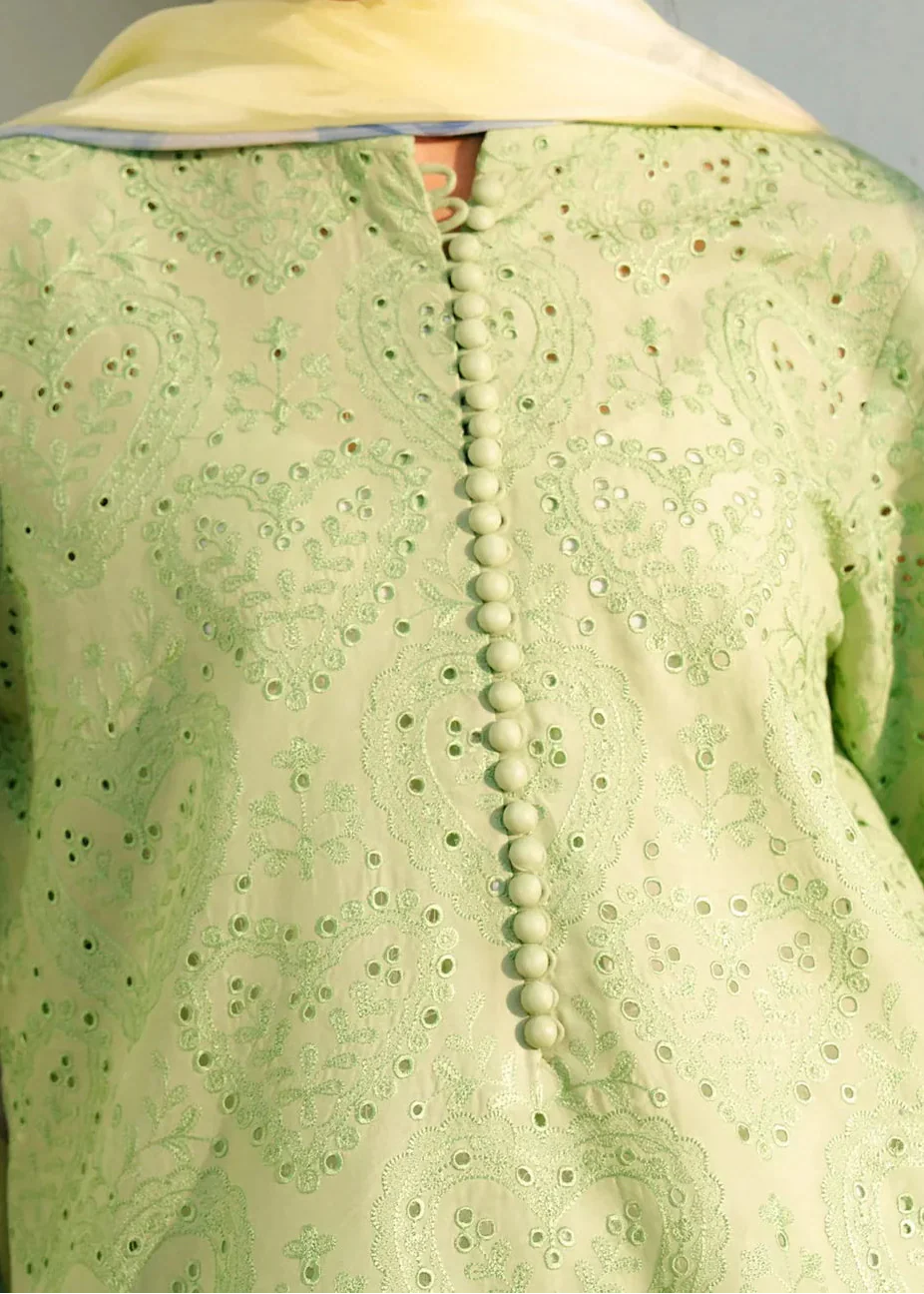 Grace S1288-Embroidered 3pc CHIKANKARI Lawn Dress With Printed Munar Dupatta.