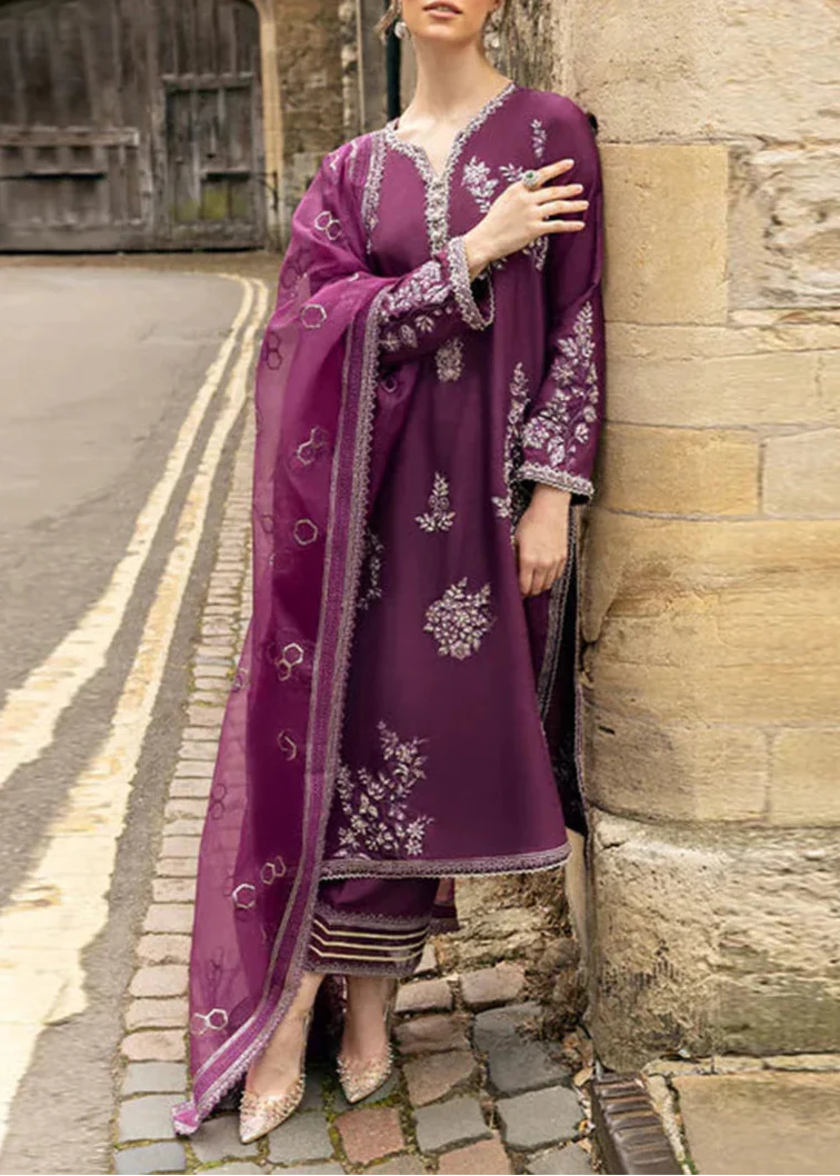 Grace S1249-Embroidered 3pc Lawn Dress With Embroidered Organza Dupatta.