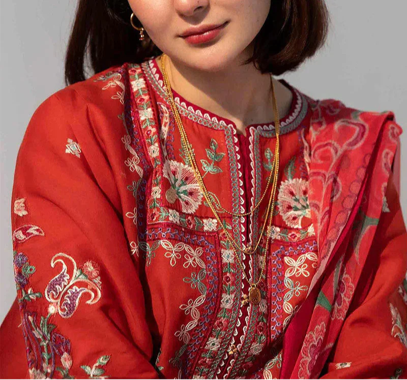 Grace S1185-Embroidered 3pc Lawn Dress With Printed Munar Dupatta.