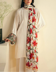 Grace S1155-Embroidered 3pc Lawn Dress With Printed Munar Dupatta.