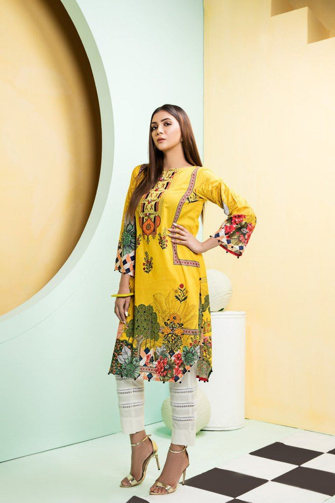 YELLOW MUSTARD UN-STITCHED SHIRT