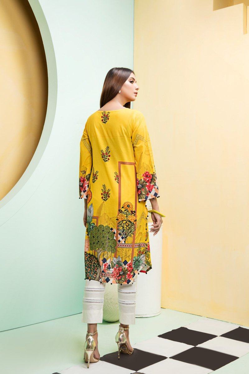 YELLOW MUSTARD UN-STITCHED SHIRT