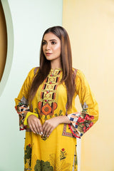 YELLOW MUSTARD UN-STITCHED SHIRT