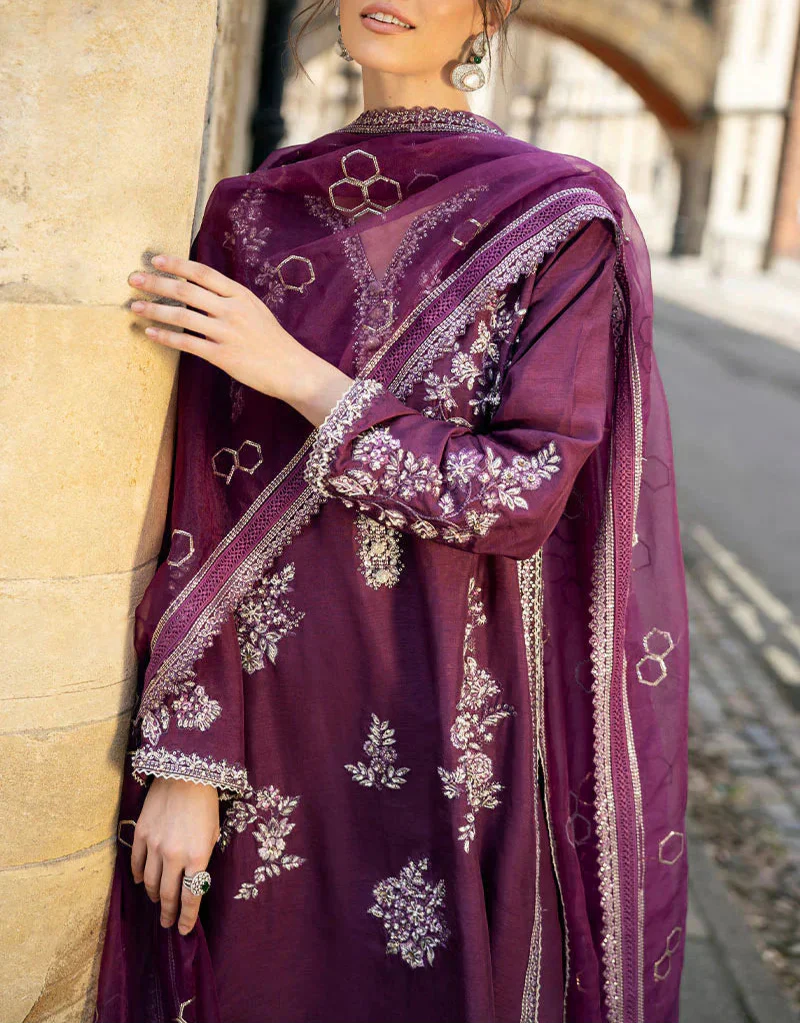 Grace S1249-Embroidered 3pc Lawn Dress With Embroidered Organza Dupatta.