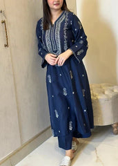 Grace Z-(W473) - Stitched Embroidered 2Pc marina Dress.