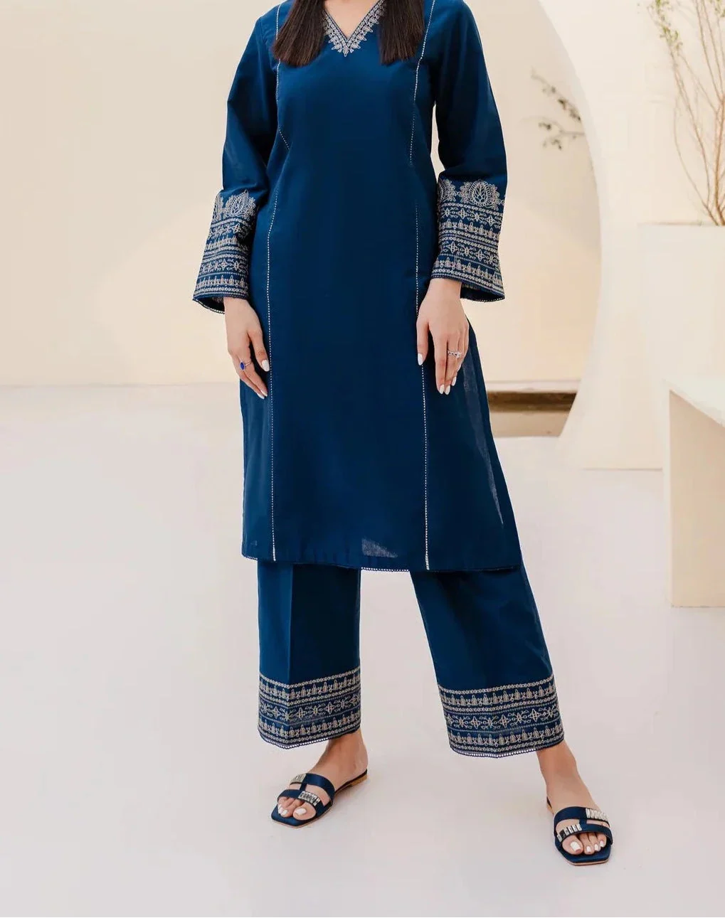 Grace W684- Embroidered 2pc Marina dress