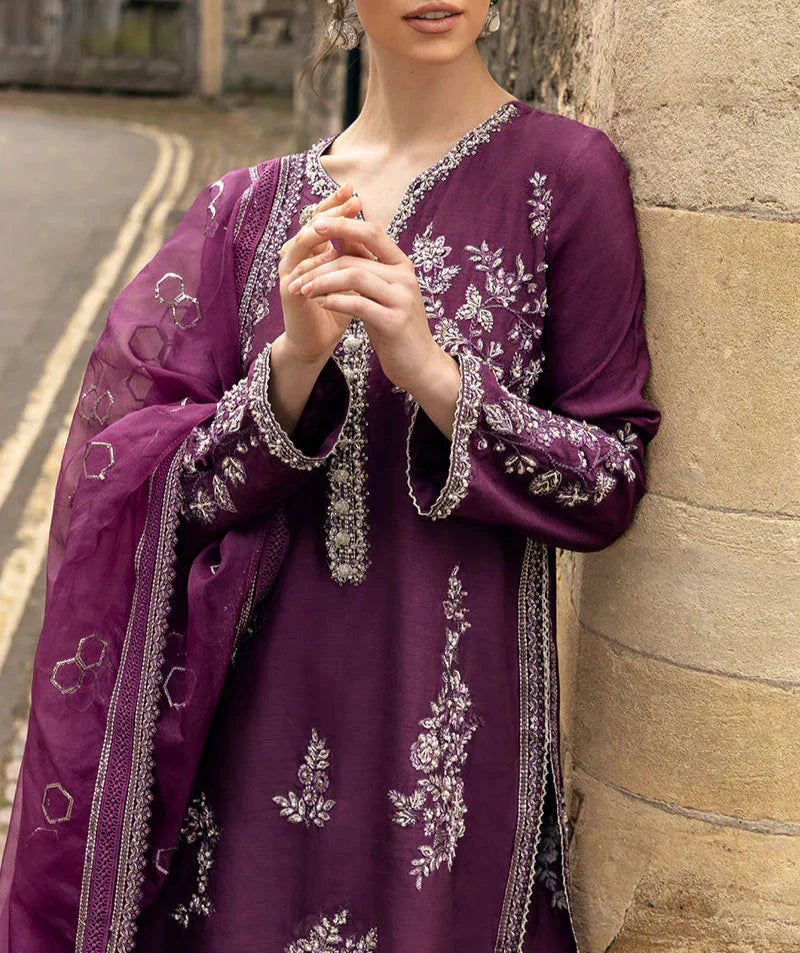 Grace S1249-Embroidered 3pc Lawn Dress With Embroidered Organza Dupatta.
