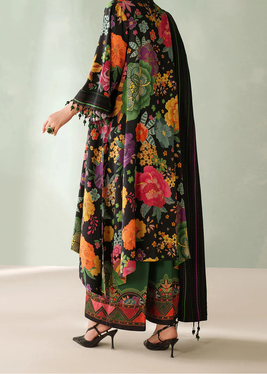 Grace W901 - Digital Printed 3pc Karandi Dress With Digital Printed Karandi Shawl.