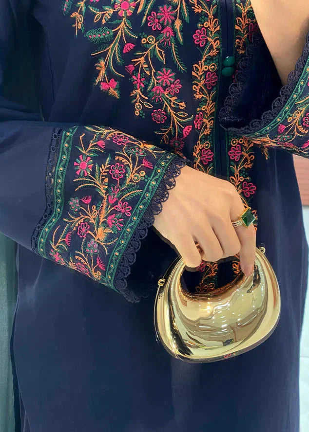 Grace Z-(W942) - Stitched Embroidered 2PC Khaddar Dress.